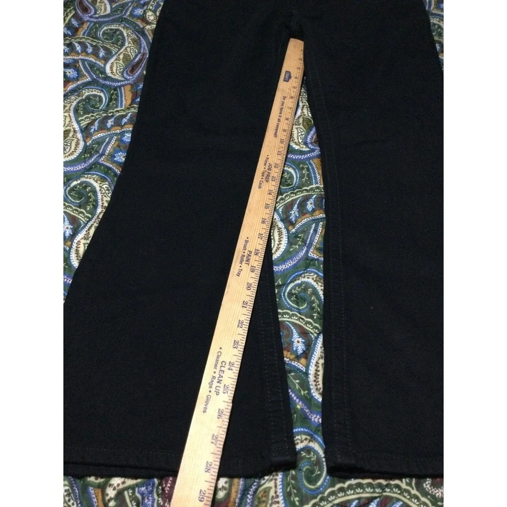 Telepatia Womens Low Rise Bootcut Jeans Black Fleur De Lis Sequin Size 11/30 NEW